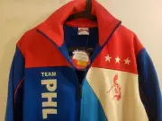 My Philippines Embroidered Track Jacket Men Size Medium Full Zip Mock Neck