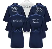 Navy Blue Team Bride Robe Women Bridal Party Gift Bridesmaid Wedding Supplies