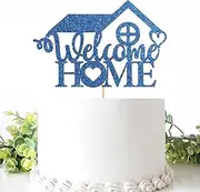 Belrew Welcome Home Cake Topper, New Home Cake Decorations, Welcome Home, Family Themed Housewarming Party Supplies, Glittery Blue