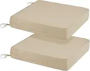 Extra Large 2pcs Comfibloom's High-Density Foam Seat Cushions, Patio Cushion,Waterproof, Outdoor Cushion,Perfect for Outdoor Charis. (Beige, Extra Large 61 x 61 x 10 cm)