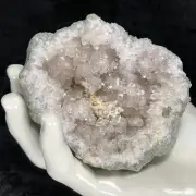 3-1/2” Natural Quartz Crystal Cluster Calcite GEODE Quality Terminated Kentucky