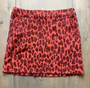 NWT Kate Spade Girl's Leopard Print Red A-Line Skirt Size: 10Y