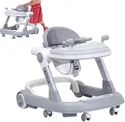 Toddler Walker with Wheels, Activity Toddler Walker, Foldable Push Walker, Feeding Tray Walker, Boys Girls Learning Walker, Kids Activity Walker, Toddler Learning to Walk, for Kids Aged 6-18 Months