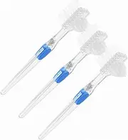 3Pcs Transparent Double Sided Brush for False Cleaning Gentle Bristles Ergonomic Non Slip Handle Efficient Stain Removal Tool for Dentures and Retainers