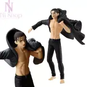 Eren Jaeger Action Figure Attack on Titan With Black Cloak PVC 18cm Figurine Toy
