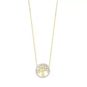 Solid 9ct Yellow Gold Tree of Life Necklace 16" & 18"
