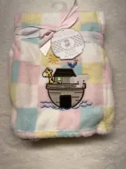MY BABY NOAH ARK FLEECE BLANKET INFANT & LITTLE ME 'BEE LOVELY' ROMPER & HAT NWT