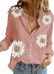 [Astylish] Womens V Neck Striped Roll up Sleeve Button Down Blouses Top