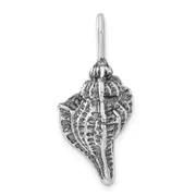 Sterling Silver Polished & Antiqued Conch Shell Pendant