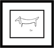 Amanti Art Wood Framed Wall Art Print Le Chien (The Dog) by Pablo Picasso (16 in. W x 14 in. H), Black Gallery Deep Frame - Small