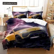 v1364 Bed Sheets Sports Car Luxury Bedding Set Duvet Cover Bedroom Comforter Covers Single Twin King Size Quilt Cover Home Textile /PCS 3-Piece Beddin