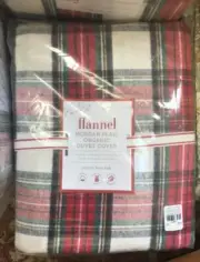 Pottery Barn Morgan Plaid Duvet Cover Red Queen No Shams Flannel New