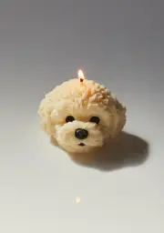 [DECOR ATE ME STUDIOS] White Wauwau Poodle Candle
