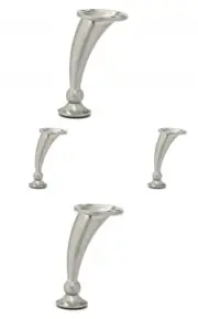 4 Pack Richelieu BP40730195 Nickel 4-1/2 Inch Tall Metal Furniture Legs Nickel