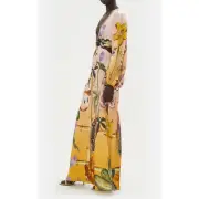 Camilla U-Ring Cut Out Dress in Original Sin Silk Maxi Size L NEW
