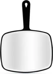 DVHOK Handheld Mirror, Portable Hand Mirror with Hanging Hole in Handle, Blac...