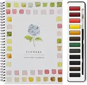 Watercolor Workbooks, 12 Colors Watercolor Paint Set, Water Color Book with Paint Brush, Water-Color Painting Kit for Beginners, Arts and Crafts Supplies for Adults Teens (Color A)