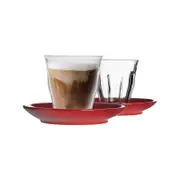 Duralex 12 Piece Picardie Glass Coffee Cup and Ceramic Saucer Set - 220ml