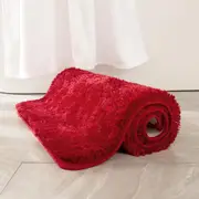 Bath Rug for Bathroom Non Slip Bathroom Mat Water Absorbent Soft Microfiber Shaggy Bathroom Rug Machine Washable Bath Mat,Red
