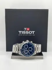 Tissot PR516 Mens Blue Dial Silver Band Chronograph Classic Wristwatch T149417