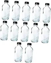 TIDTALEO 12Pcs Transparent Glass Reagent Bottles Mouth Sample Bottles for Chemical Reagents for Laboratory and Home Use