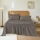 Luxury Mulberry Silk Bed Sheets Set - 4Pcs Silk Sheets Set 16" Deep Pocket - 1 F