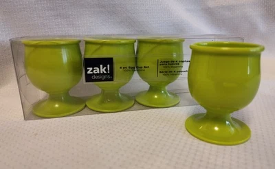 Zak Melamine Poached Egg Cups (4) Vibrant Pastel Green Color*Easter Decor*New*
