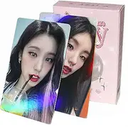 PYAJUU KPOP ITZY Laser Photocards 50PCS ITZY Holo Effect Lomo Cards KPOP Postcard for Fans Daughter ITZY Merch Itzy Album Photocards