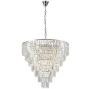 Chrome Crystal Spiral Chandelier Pendants Glitz 17 Lights Celestial Lighting 7 Tier