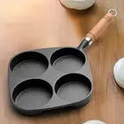 4-Cup Cast Iron Egg Frying Pan with Handle Pancake Pan Egg Cooker Fried Egg Pan