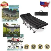 All-Weather Portable Sleeping Cot - Foldable 75x28x15" with Comfort Mattress