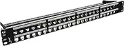 InLine 76848 °C Patch Panel 48 Way Patch Keystone Snap-in Sheet Empty 48.3 cm/19 Inches Black