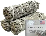 4 Inch 3 Pack Organic White Sage Smudge Sticks | 3 X 4 Inch White Sage Smudge St