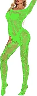 [Generic] Fishnet Bodysuit Bodystocking Long Sleeve Lingerie Party Fishnet Lingeries for Women and Girls