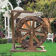 Water Wheel Fountain Outdoor Garden with Bracket Water Feature Decorative Fountain Waterfall Feng Shui Wheel, Suitable for Terrace Pond Pool (Size : 50cm(19.7inch))