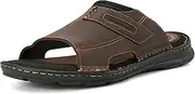 [ROCKPORT] Men's Darwyn Slide Sandal, Brown Ii Leather, 11.5