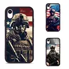 For iPhone XS 11 12 13 14 15 16 Pro Max Flexible Cases US soldiers american flag