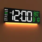 16" Large Digital Wall Clock Timer, Remote Controll, 2 Alarms, LED Display, 8...