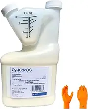 Cy-Kick CS Liquid Concentrate - 90 Days of pest Control Power, Multipurpose Outdoor Insecticide Treatment, with USA Supply Protective Gloves