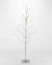Everlasting Glow 5ft Silver Pvc Wrapped Lighted Tree With 540 Micro LED Warm White Lights
