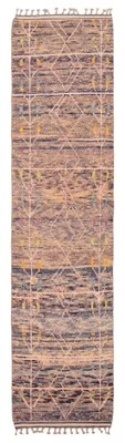 Vintage Hand-knotted Runner Rug 2'7" x 10'5" Traditional Wool Carpet