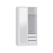 Practa White 2 Door Mirror Sliding Robe - White