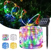 Solar Tube String Light 7/12/20M 50/100/200 Leds 8 Modes Waterproof Outdoor LED Copper Wire Lights for Garden Decor Lamp Wedding Party Tree Xmas Halloween Holi