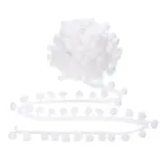 9 Yards Pom Pom Trim Ribbon, 1" Wide White Ball Fringe Trim for DIY