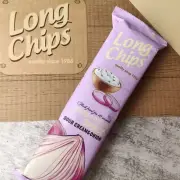 Lot of Flat Potato Chips Long Chips Sour Cream & Onion 8 packs of 75 grams