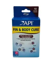 API Fin & Body Cure Fish Medication (10 Packets) Fish Tank Aquarium Treatment