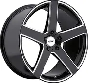 TSW Rivage Black Wheel with Ball Cut Machined (19 x 8. inches /5 x 107 mm, 40 mm Offset)