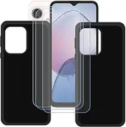 LCEHTOGYE Case for Coolpad Cool 40i + 3 Pcs Tempered Glass Screen Protector, 2 X Slim Black Shock-Absorption Soft TPU Bumper Protective Phone Case Cover for Coolpad Cool 40i (6,56")