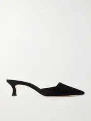 [Manolo Blahnik] Manolo Blahnik - Moiramu Suede Mules - Black - IT40 IT 40 Black