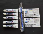 5 Tubes Fixodent Professional Hold & Seal Denture Adhesive 0.35 Oz Travel Size